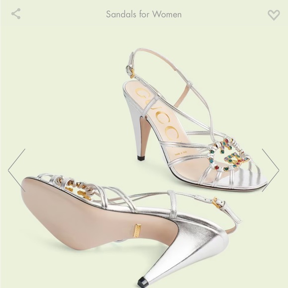 Silver metallic leather
Interlocking G with crystal
3.7" heel height
Made 🇮🇹 - Picture 3 of 6